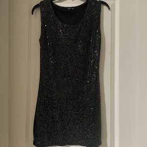 Express Black Sparkle Mini Dress